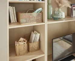 Panier carré en métal doré motif cannage taille S, Equipstore Création Met