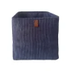 Panier carré en velours bleu marine Mixxit