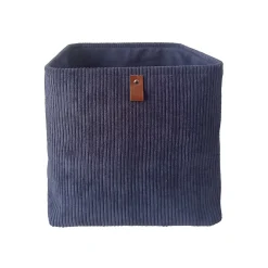 Panier carré en velours bleu marine Mixxit