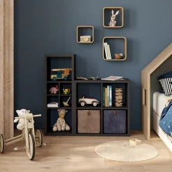 Panier carré en velours bleu marine Mixxit