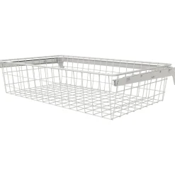 Panier coulissant filaire en acier blanc L. 66 x P. 40 cm