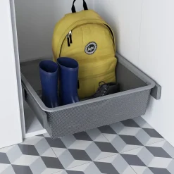 Panier coulissant filaire en acier gris GoodHome Atomia L. 46,4 x P. 40 cm