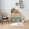 Panier cube de rangement H. 31 cm x L. 31 cm Pratiks gris clair