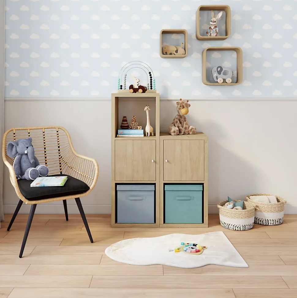 Panier cube de rangement H. 31 cm x L. 31 cm Pratiks gris clair