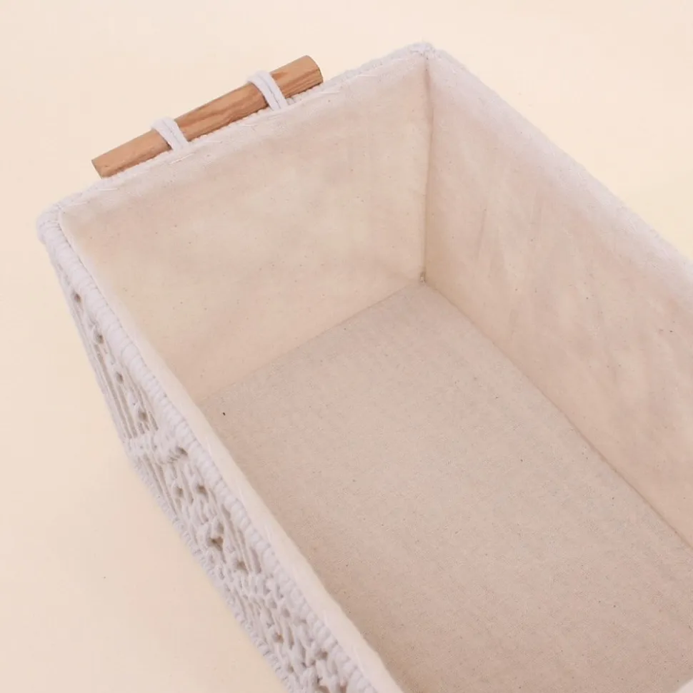 Panier déco macramé 25x15cm, Sior