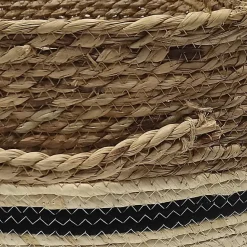 Panier de rangement bicolore tressé beige et noir en fibres naturelles Deko & Co