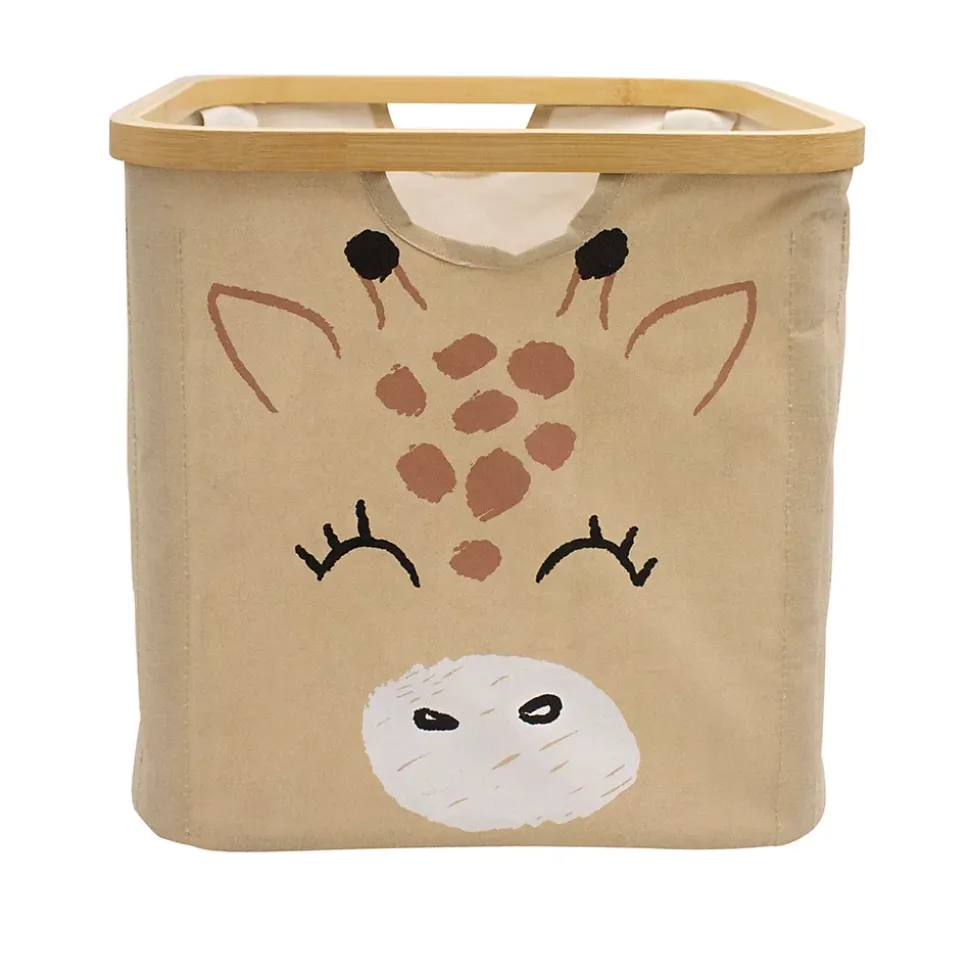 Panier de rangement cadre motif girafe Hyppolite beige