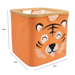 Panier de rangement cadre motif tigre Hyppolite orange