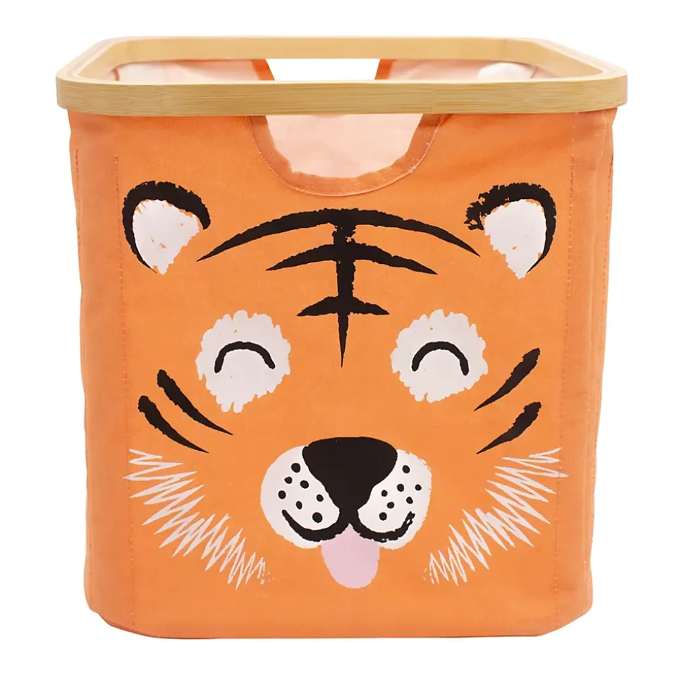 Panier de rangement cadre motif tigre Hyppolite orange