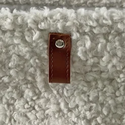 Panier de rangement carré effet bouclette beige