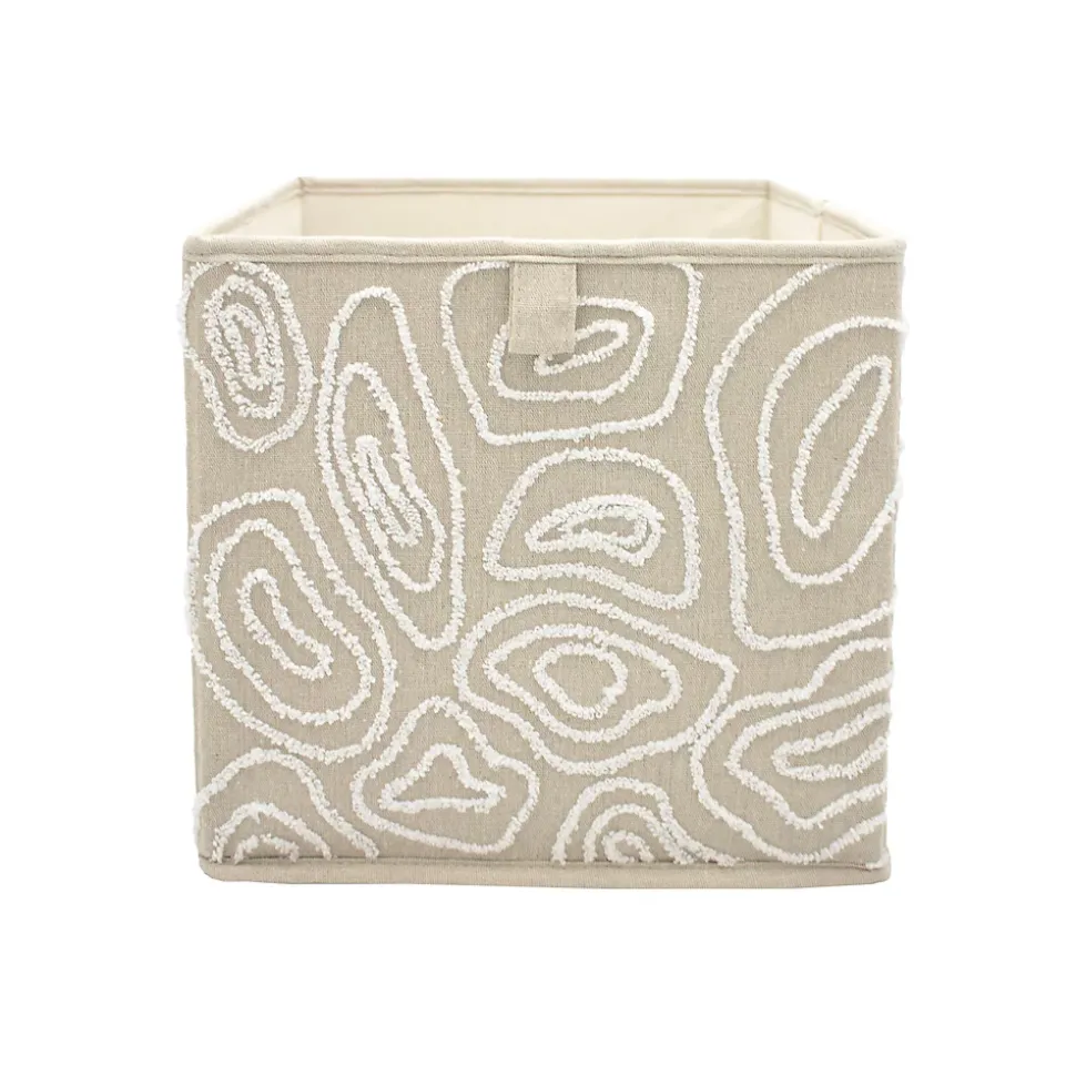 Panier de rangement carré motif beige topo Mixxit Box & Beyond