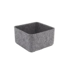 Panier de rangement carré en feutre gris, taille S Box & Beyond