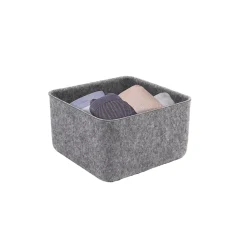 Panier de rangement carré en feutre gris, taille S Box & Beyond