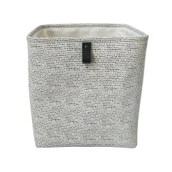 Panier de rangement cube avec poignée Achille noir et blanc