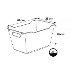 Panier de rangement design 20 litres lotta - Bleu