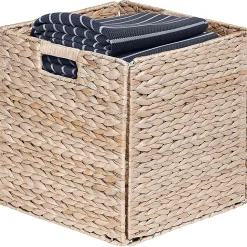 Panier de rangement en jacinthe naturelle 31 x 31 x 31 cm