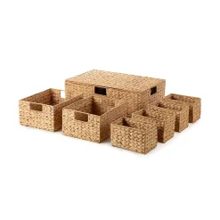 Panier de rangement en jacinthe d'eau Compactor vendu par 7 pièces