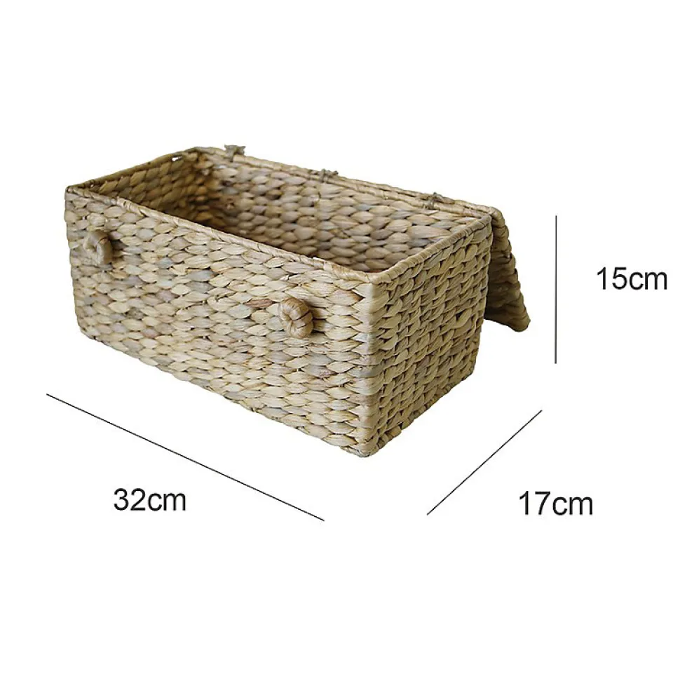 Panier de rangement en jonc de mer naturel 32 x 17 x 15 cm