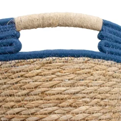 Panier de rangement en jonc de mer bleu M Box & Beyond Milo