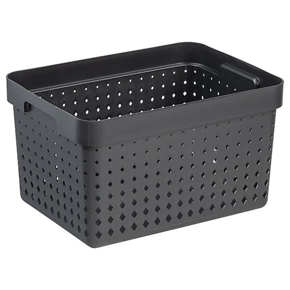 Panier de rangement en Plastique Recyclé L - Noir