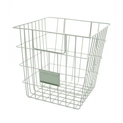 Panier de rangement filaire carré en métal vert