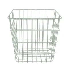 Panier de rangement filaire carré en métal vert