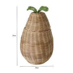 Panier de rangement fruit poire en rotin naturel 20 x 20 x 35 cm