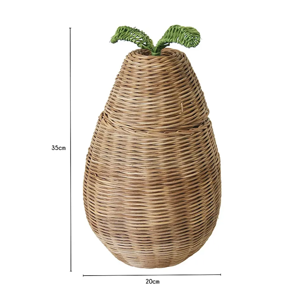Panier de rangement fruit poire en rotin naturel 20 x 20 x 35 cm