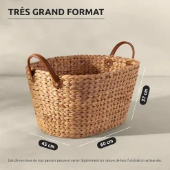 Panier de rangement taille L Belize Compactor L. 45 cm fibres naturelles