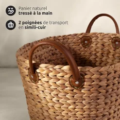Panier de rangement taille L Belize Compactor L. 45 cm fibres naturelles