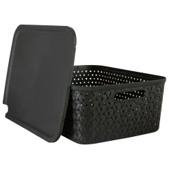 Panier de rangement tressé avec couvercle TRESSY