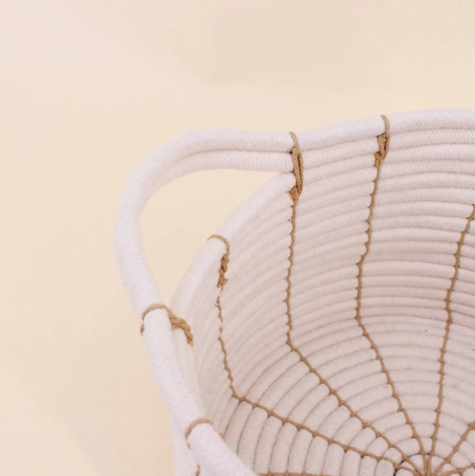 Panier en corde beige avec poignées 27x16cm