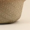 Panier en fibres naturelles avec pompons 31x27cm