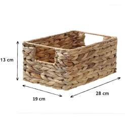 Panier en jacinthe d'eau armature métal - hauteur 13 cm