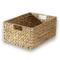 Panier en jacinthe d'eau armature métal - hauteur 17 cm