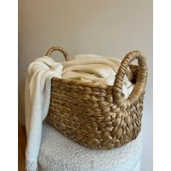 Panier en Jacinthe d'eau avec poignées - L36xP19xH22