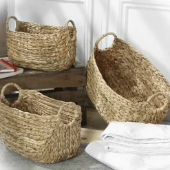 Panier en Jacinthe d'eau avec poignées - L46xP27xH27