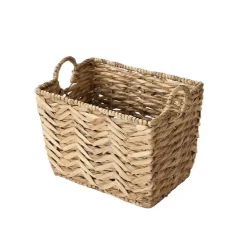 Panier haut en jacinthe d'eau petit modèle - L40xH30 cm