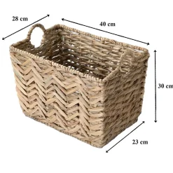 Panier haut en jacinthe d'eau petit modèle - L40xH30 cm