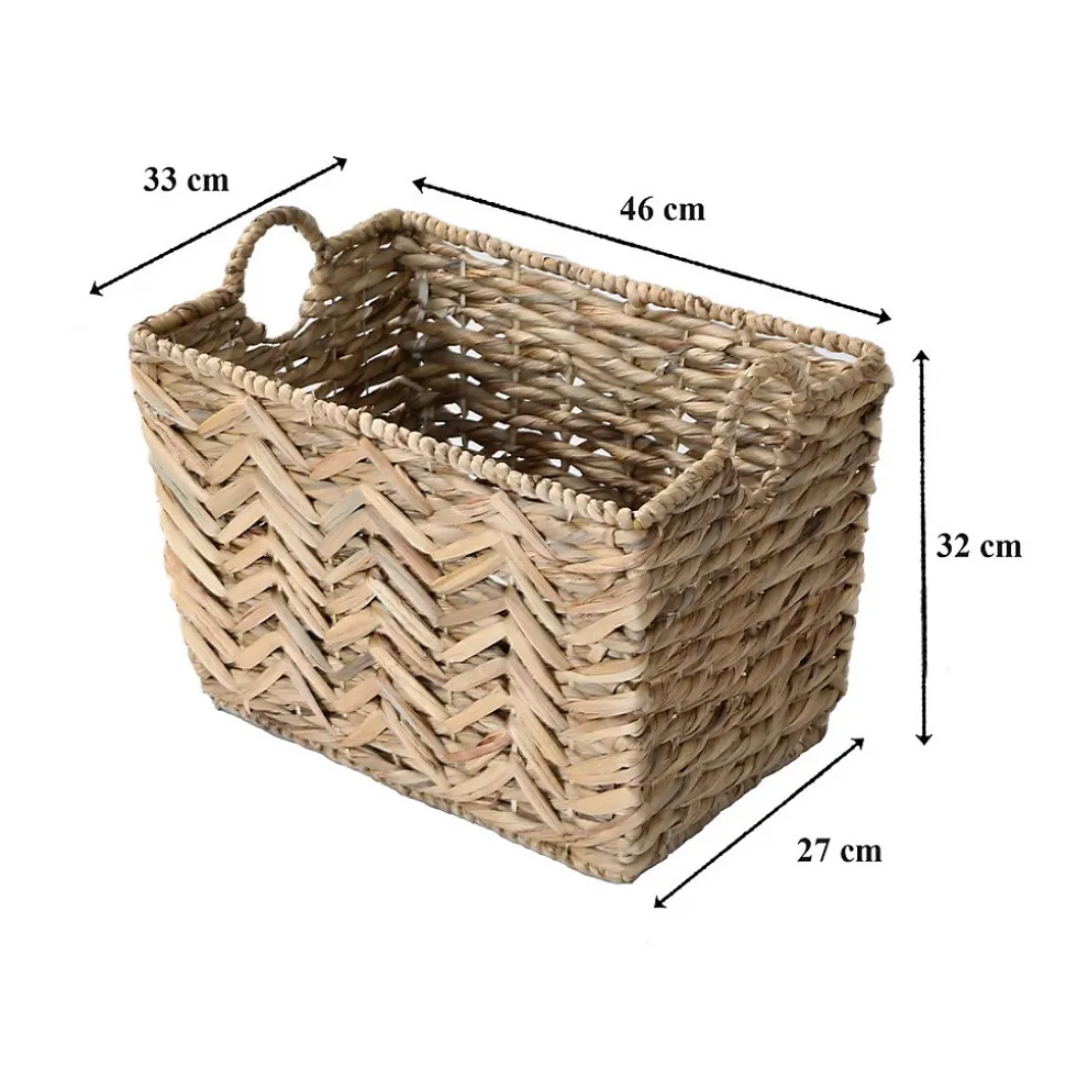 Panier haut en jacinthe d'eau - L46cm x H32 cm