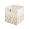Panier pliable tissu blanc motif bohème 31 x 31 x 31 cm