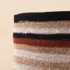 Panier rayé beige, marron en herbes marines 23x21cm