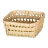 Panier rectangle en feuille de palmier (12x14 cm - Naturel)