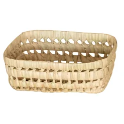 Panier rectangle en feuille de palmier (12x18 cm - Naturel)