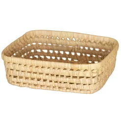 Panier rectangle en feuille de palmier (22x27 cm - Naturel)