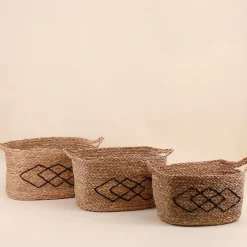 Panier rectangulaire en fibres naturelles 38x26cm