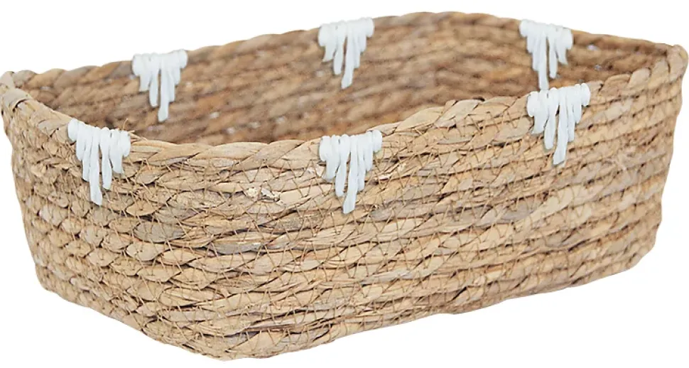 Panier rectangulaire en jonc de mer Sierra camel