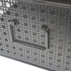 Panier rectangulaire en métal motif cannage noir taille L
