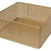 Panier rectangulaire en métal doré motif cannage taille L, Equipstore Création Met
