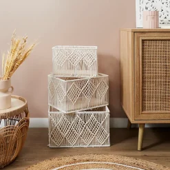 Panier rectangulaire gigogne Boho (Lot de 3)